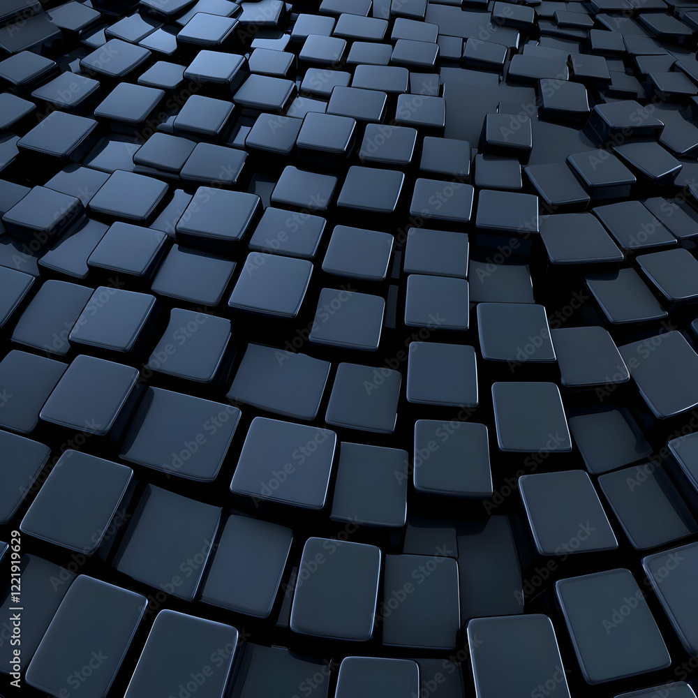 Dark Blue 3D Cube Background Dark Blue 3D Cube Background