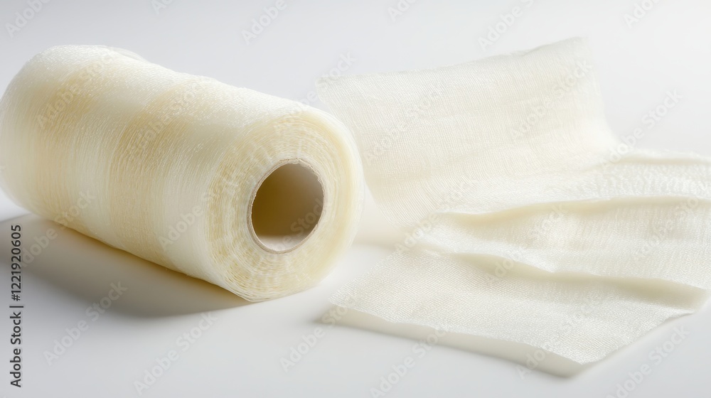 Fototapeta premium Plain White Bandages on Minimal Background