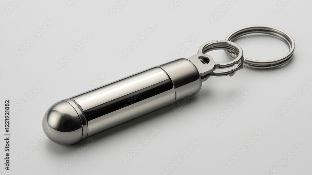 Sleek Keyring Design with Multiple Keys on White Background Sleek Keyring Design with Multiple Keys on White Background