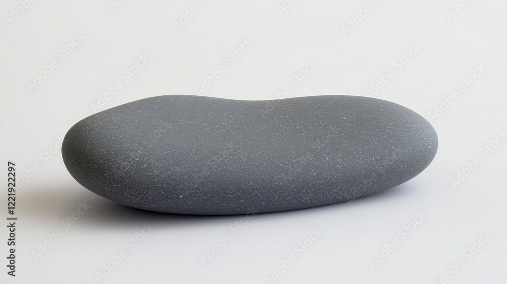 Smooth Pebble on a Light Plain Background Smooth Pebble on a Light Plain Background