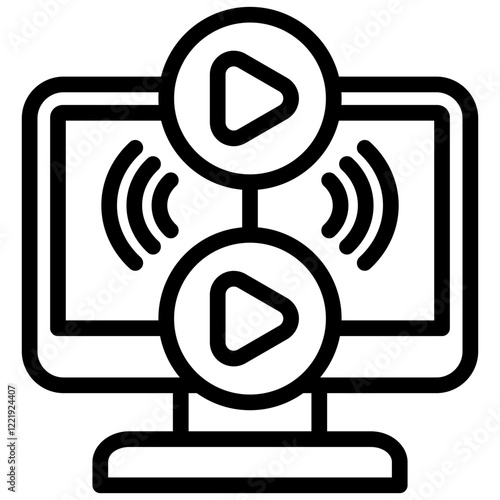 Seamless Streaming Outline Icon