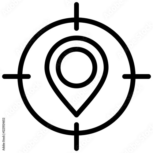 Location Accuracy Outline Icon