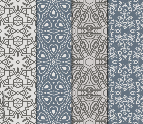 set of decorative floral seamless pattern. vector illustration. for invitation, greeting card, wallpaper, interior design