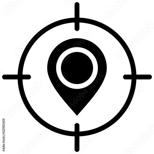 Location Accuracy Solid Black Icon