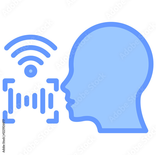 Speech Recognition Lineal Blue Icon