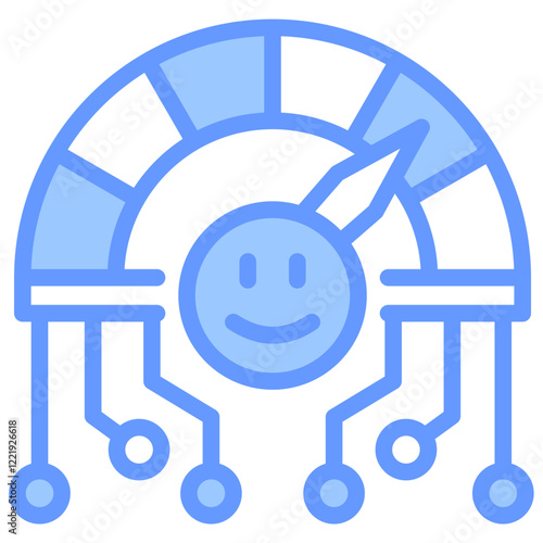 Sentiment Analysis Lineal Blue Icon