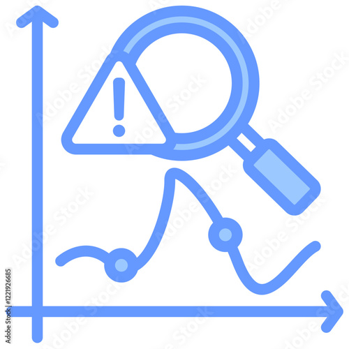 Anomaly Detection Lineal Blue Icon