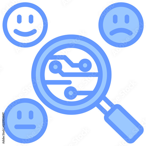 Sentiment Detection Lineal Blue Icon