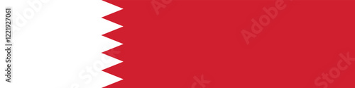 Bahrain flag long banner digital vector illustration