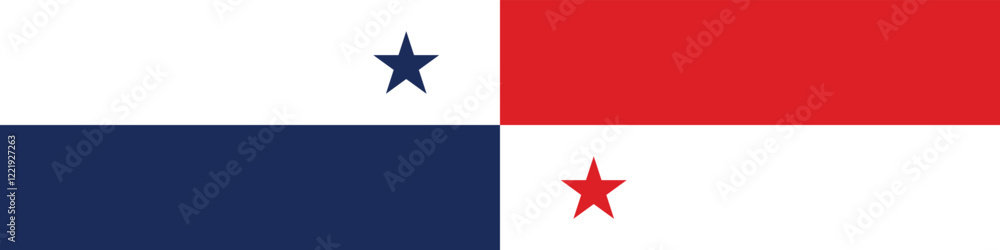 Panama flag long banner digital vector illustration Panama flag long banner digital vector illustration