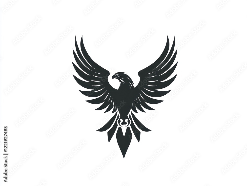 Fototapeta premium Majestic Black Eagle Soaring With Wings Spread Wide