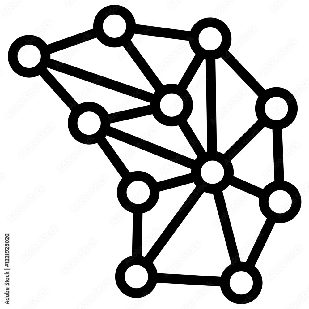 Neural Network Outline Icon Neural Network Outline Icon