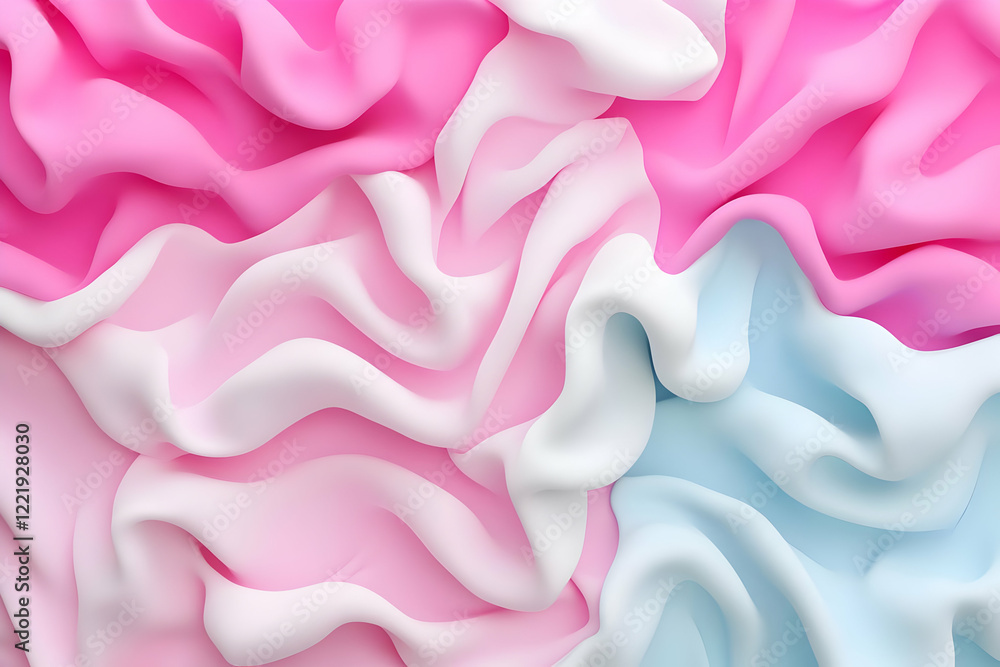 Obraz premium Abstract 3D Pink and Blue Waves Background