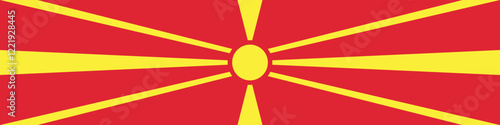North Macedonia flag long banner digital vector illustration