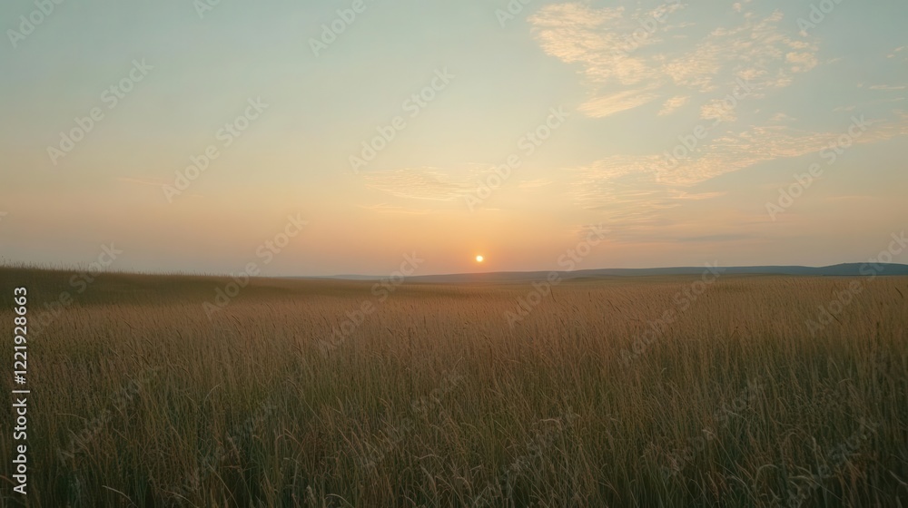 tranquil meadow landscape at golden hour tall grasses swaying in gentle breeze creating natural patterns beneath pastel sunset sky tranquil meadow landscape at golden hour tall grasses swaying in gentle breeze creating natural patterns beneath pastel sunset sky