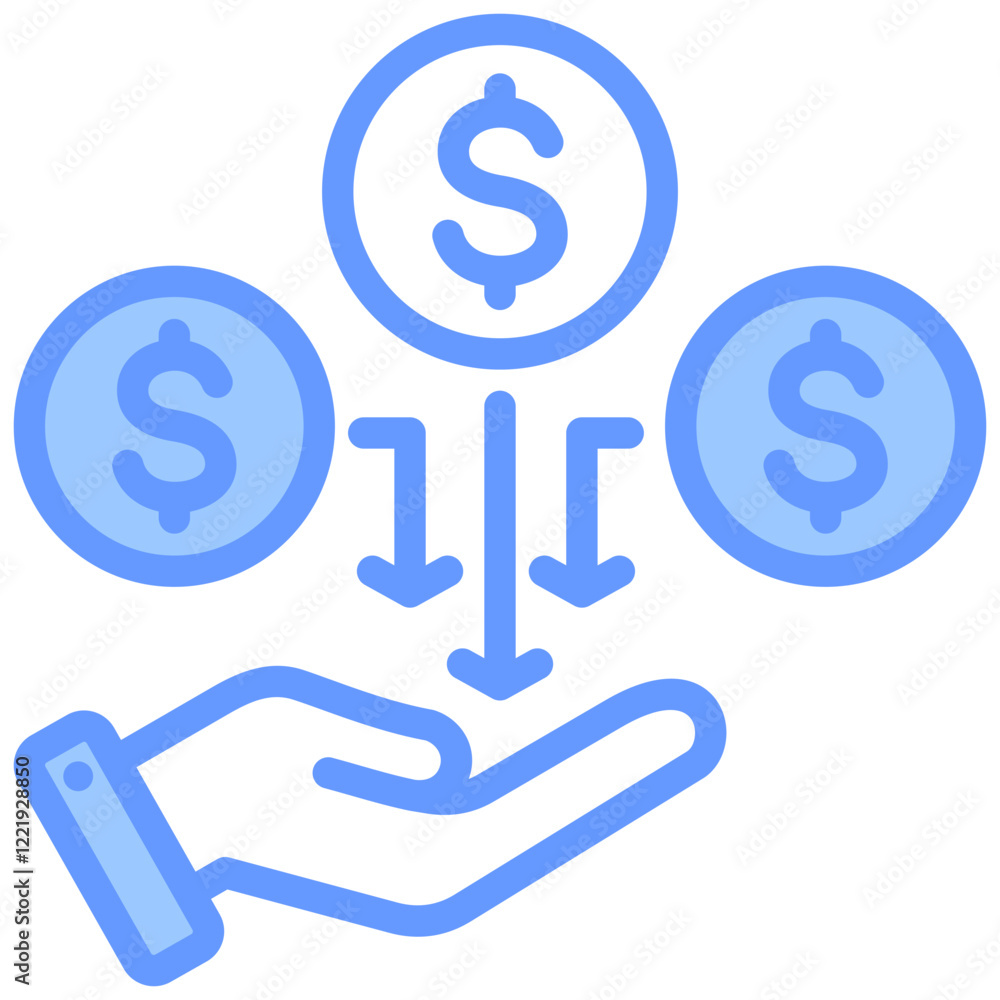 Passive Income Lineal Blue Icon Passive Income Lineal Blue Icon