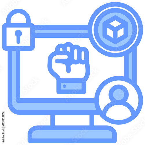 User Sovereignty Lineal Blue Icon
