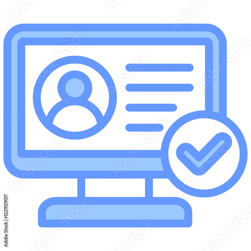 Digital Identity Lineal Blue Icon