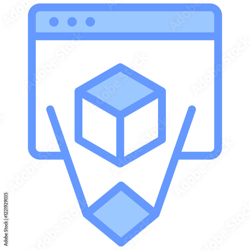 Staking Platform Lineal Blue Icon