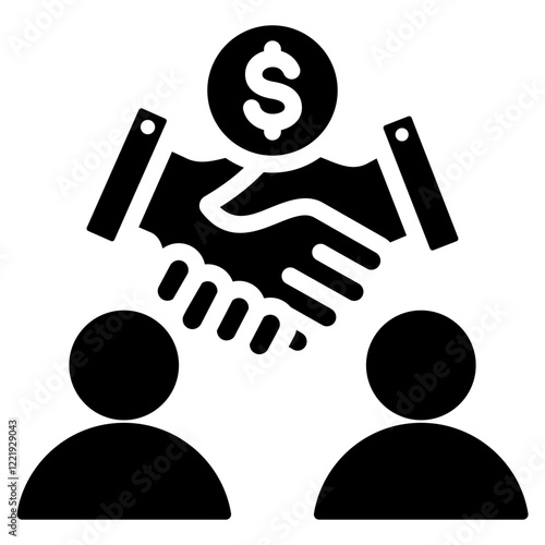 Peer To Peer Lending Solid Black Icon
