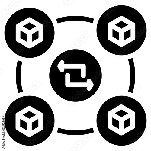 Decentralized Exchange Solid Black Icon