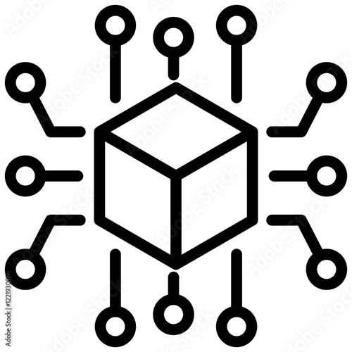 Blockchain Technology Outline Icon