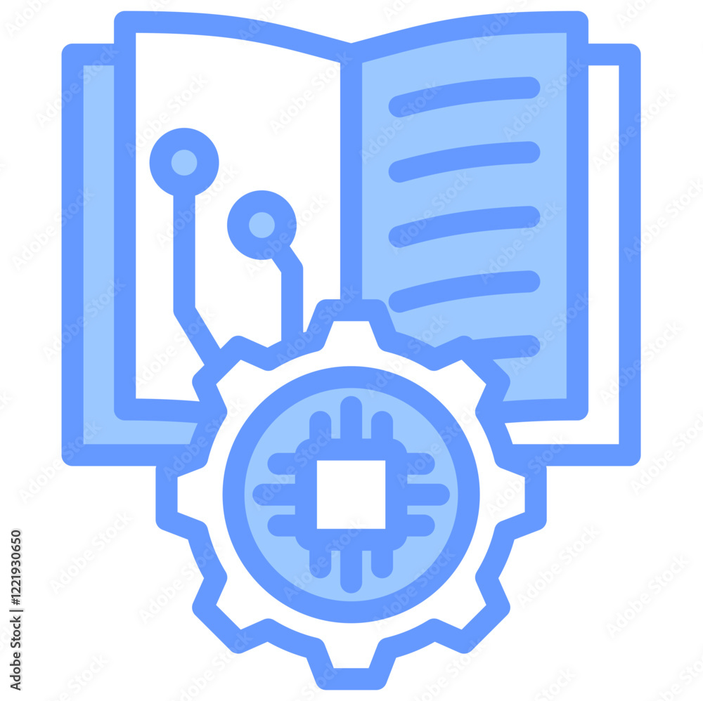 Machine Learning Lineal Blue Icon Machine Learning Lineal Blue Icon