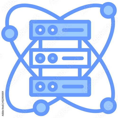 Data Fusion Lineal Blue Icon
