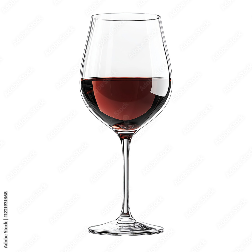 Elegant wine glass with red wine isolated on white background Elegant wine glass with red wine isolated on white background
