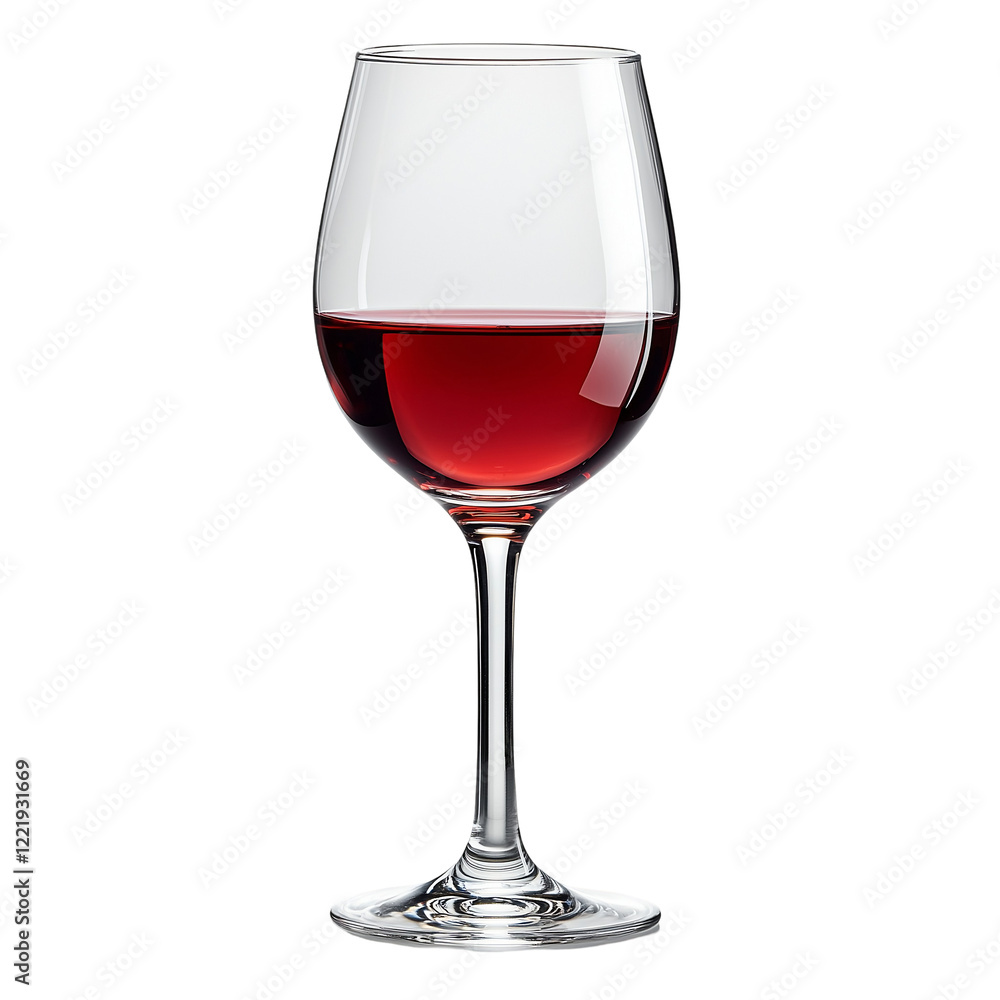 Elegant wine glass with red wine isolated on white background Elegant wine glass with red wine isolated on white background