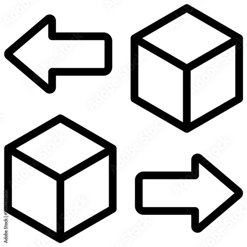Digital Replication Outline Icon