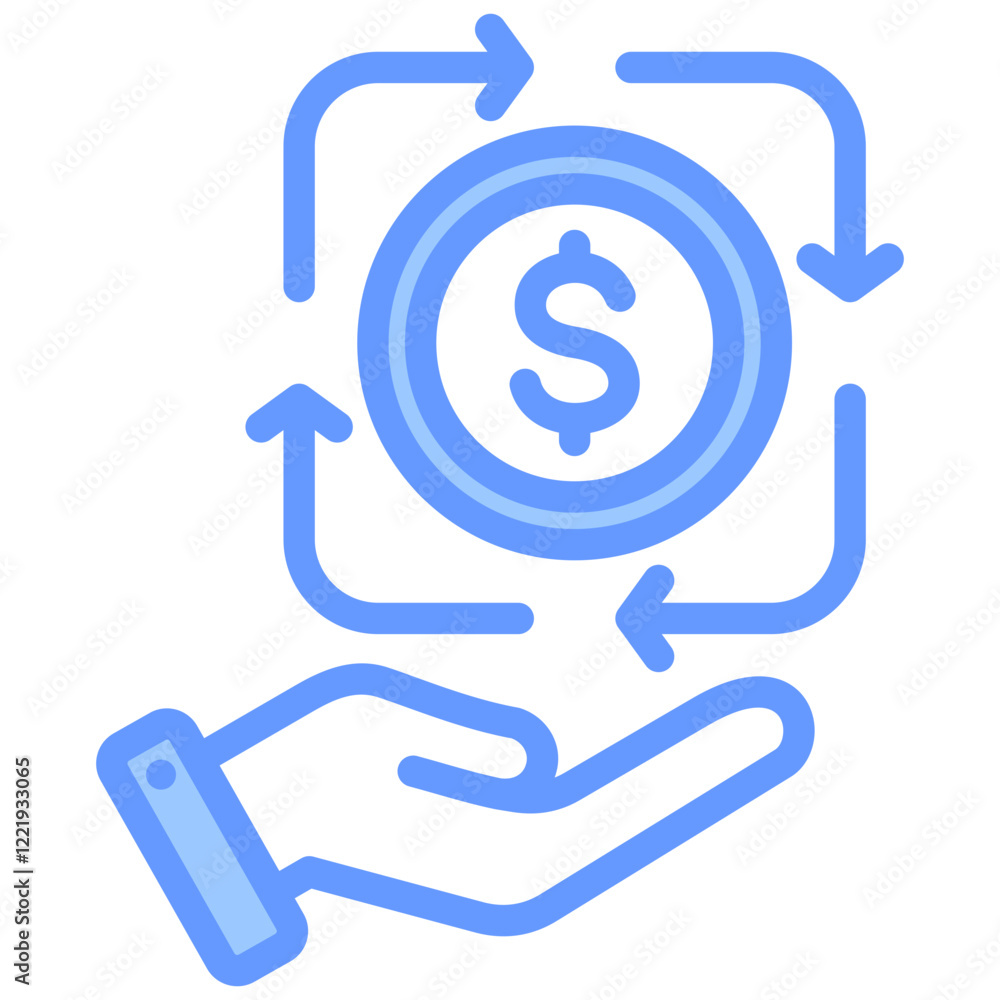 Funding Round Lineal Blue Icon Funding Round Lineal Blue Icon