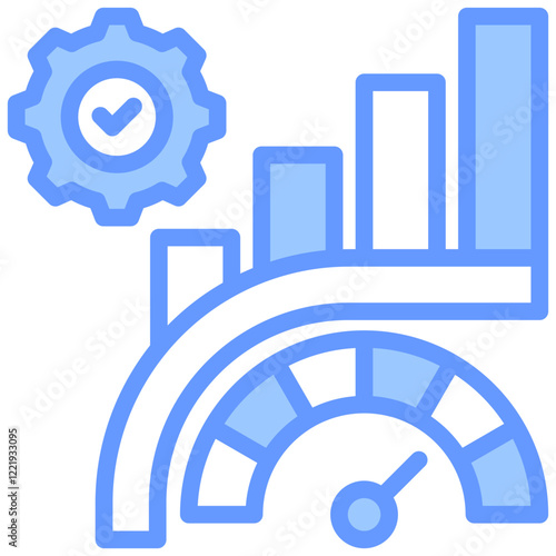 High Performance Culture Lineal Blue Icon