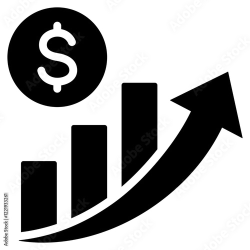 Revenue Growth Solid Black Icon
