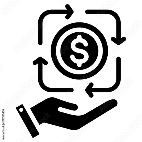 Funding Round Solid Black Icon