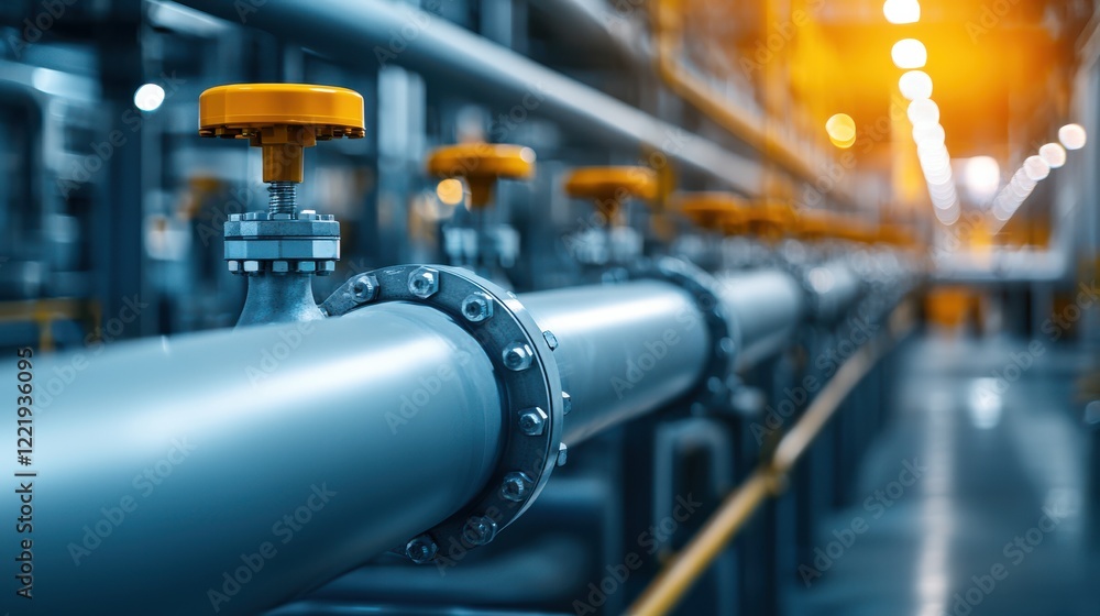 Close-up view of industrial pipelines with valves in a factory setting, showcasing the intricate design and engineering of modern infrastructure. Close-up view of industrial pipelines with valves in a factory setting, showcasing the intricate design and engineering of modern infrastructure.