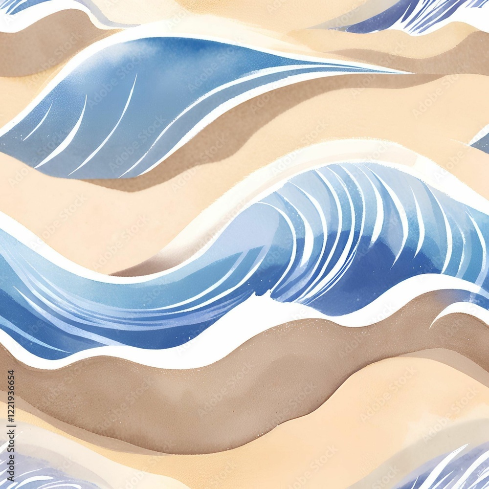 Fototapeta premium Blue waves wallpaper and pattern background