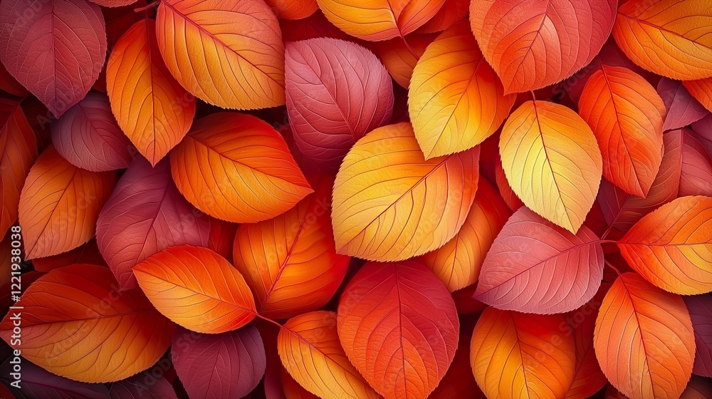Autumn leaf seamless pattern in orange and red, suitable for backgrounds, wallpapers, and seasonal themes in vector format Autumn leaf seamless pattern in orange and red, suitable for backgrounds, wallpapers, and seasonal themes in vector format