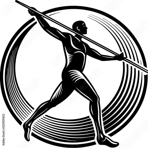 Javelin Power, Perfect Throw, Javelin Athlete, Silhouette Precision, Skyward Spear, Throwing Legends, Javelin Mastery, Silhouette Art, Javelin Dreams, Track and Field Star, Elegant Throw, Spear in Fli