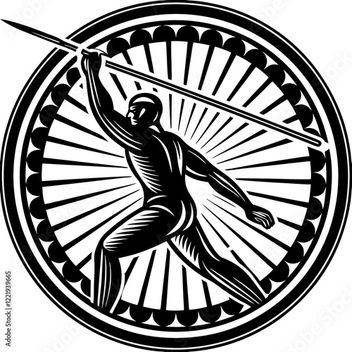 Javelin Power, Perfect Throw, Javelin Athlete, Silhouette Precision, Skyward Spear, Throwing Legends, Javelin Mastery, Silhouette Art, Javelin Dreams, Track and Field Star, Elegant Throw, Spear in Fli