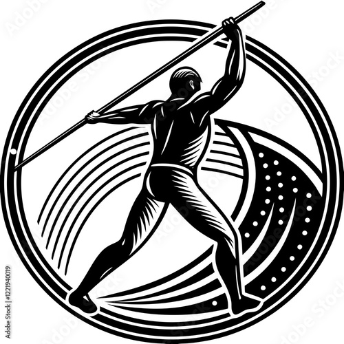 Javelin Power, Perfect Throw, Javelin Athlete, Silhouette Precision, Skyward Spear, Throwing Legends, Javelin Mastery, Silhouette Art, Javelin Dreams, Track and Field Star, Elegant Throw, Spear in Fli