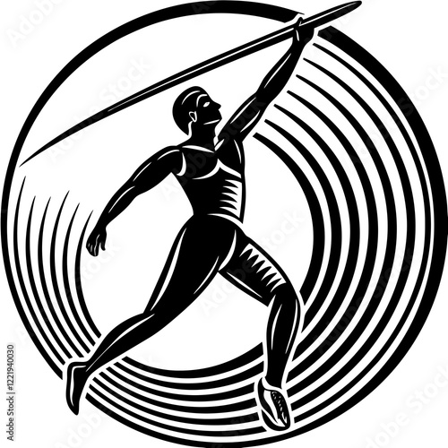 Javelin Power, Perfect Throw, Javelin Athlete, Silhouette Precision, Skyward Spear, Throwing Legends, Javelin Mastery, Silhouette Art, Javelin Dreams, Track and Field Star, Elegant Throw, Spear in Fli