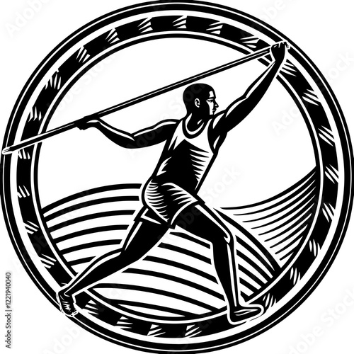 Javelin Power, Perfect Throw, Javelin Athlete, Silhouette Precision, Skyward Spear, Throwing Legends, Javelin Mastery, Silhouette Art, Javelin Dreams, Track and Field Star, Elegant Throw, Spear in Fli