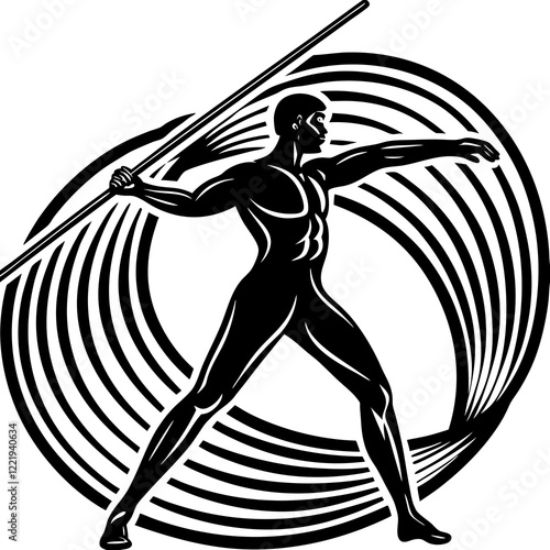 Javelin Power, Perfect Throw, Javelin Athlete, Silhouette Precision, Skyward Spear, Throwing Legends, Javelin Mastery, Silhouette Art, Javelin Dreams, Track and Field Star, Elegant Throw, Spear in Fli