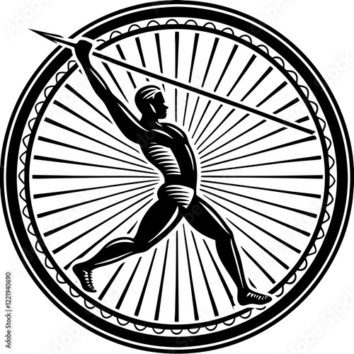 Javelin Power, Perfect Throw, Javelin Athlete, Silhouette Precision, Skyward Spear, Throwing Legends, Javelin Mastery, Silhouette Art, Javelin Dreams, Track and Field Star, Elegant Throw, Spear in Fli