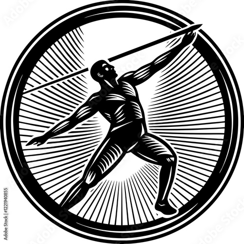Javelin Power, Perfect Throw, Javelin Athlete, Silhouette Precision, Skyward Spear, Throwing Legends, Javelin Mastery, Silhouette Art, Javelin Dreams, Track and Field Star, Elegant Throw, Spear in Fli