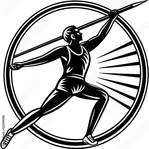 Javelin Power, Perfect Throw, Javelin Athlete, Silhouette Precision, Skyward Spear, Throwing Legends, Javelin Mastery, Silhouette Art, Javelin Dreams, Track and Field Star, Elegant Throw, Spear in Fli