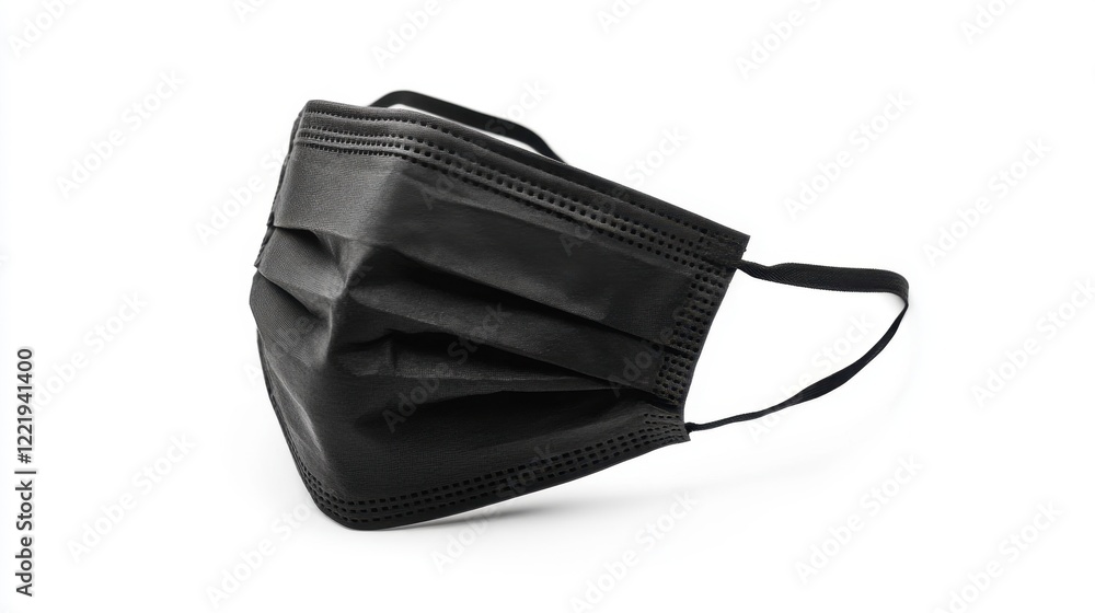 Clean Design Black Flu Mask for Health Safety and Pollution Prevention Isolated on White Background Clean Design Black Flu Mask for Health Safety and Pollution Prevention Isolated on White Background