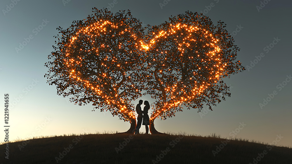 Capturing Classic Valentine's Day Moments in Nature Romantic Artwork Heartfelt Scene Silhouette Viewpoint Capturing Classic Valentine's Day Moments in Nature Romantic Artwork Heartfelt Scene Silhouette Viewpoint