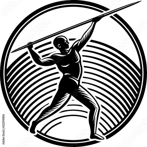 Javelin Power, Perfect Throw, Javelin Athlete, Silhouette Precision, Skyward Spear, Throwing Legends, Javelin Mastery, Silhouette Art, Javelin Dreams, Track and Field Star, Elegant Throw, Spear in Fli